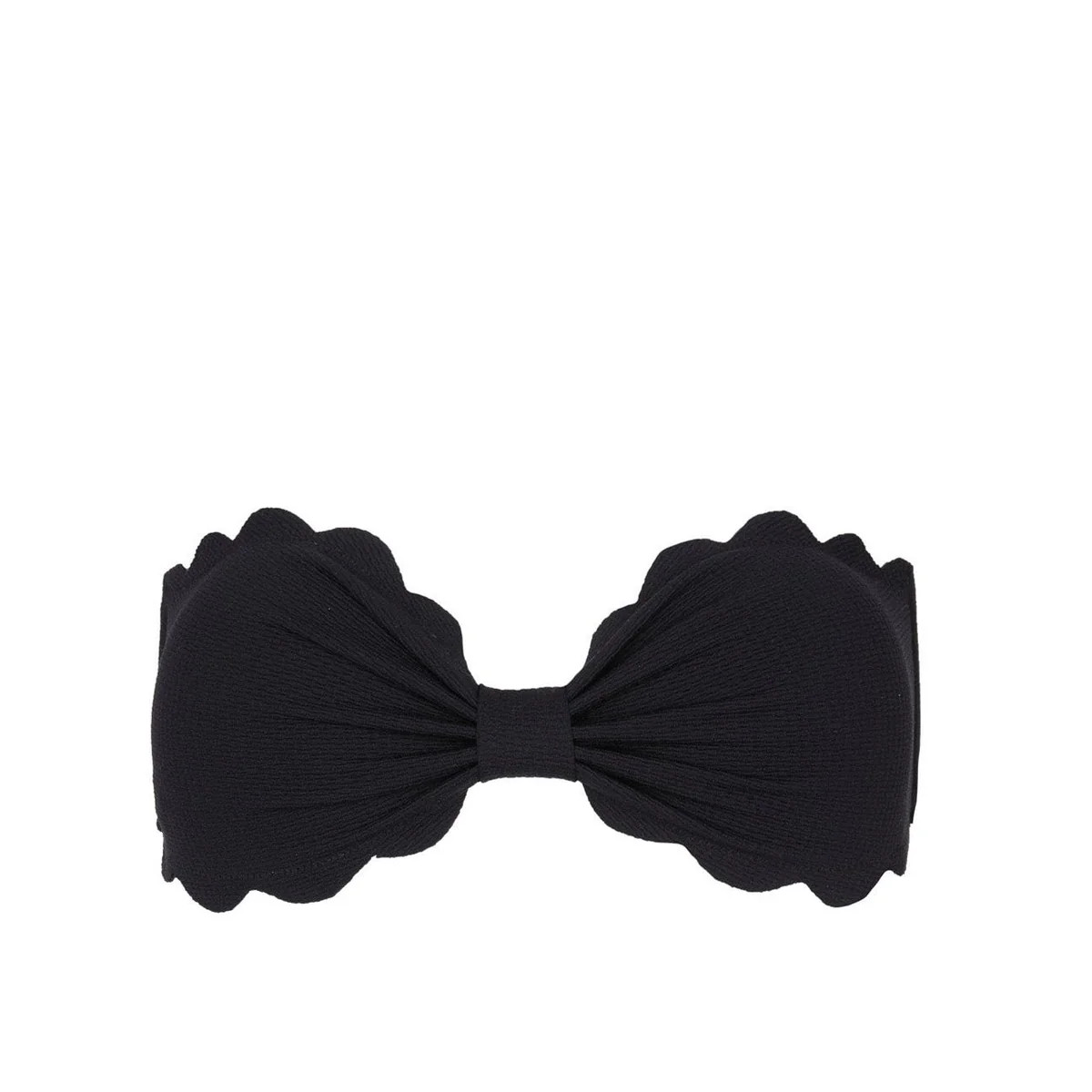 Marysia Women's Antibes Bikini Top in Black | Italian Stretch Classic Strapless Scalloped Bikini ... | Marysia Swim