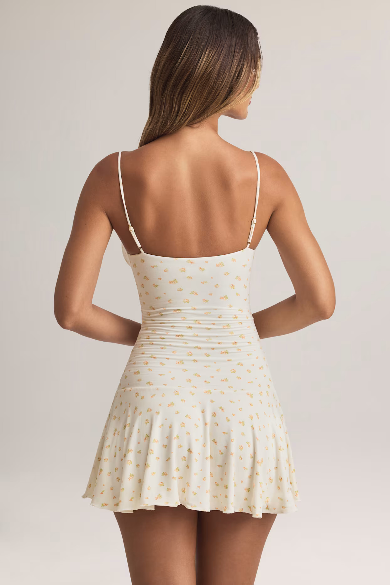 Modal Ruched A-Line Mini Dress in Floral Print | Oh Polly