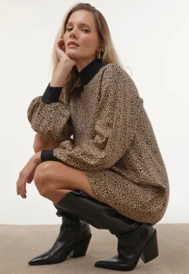 Vestido Hering Curto Onça Bege | Dafiti (BR)