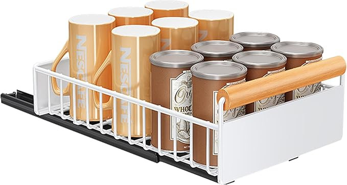 Pull Out Cabinet Organizer,Heavy Duty Slide Out Pantry Shelves With Adhesive Nano Film, Sliding D... | Amazon (US)