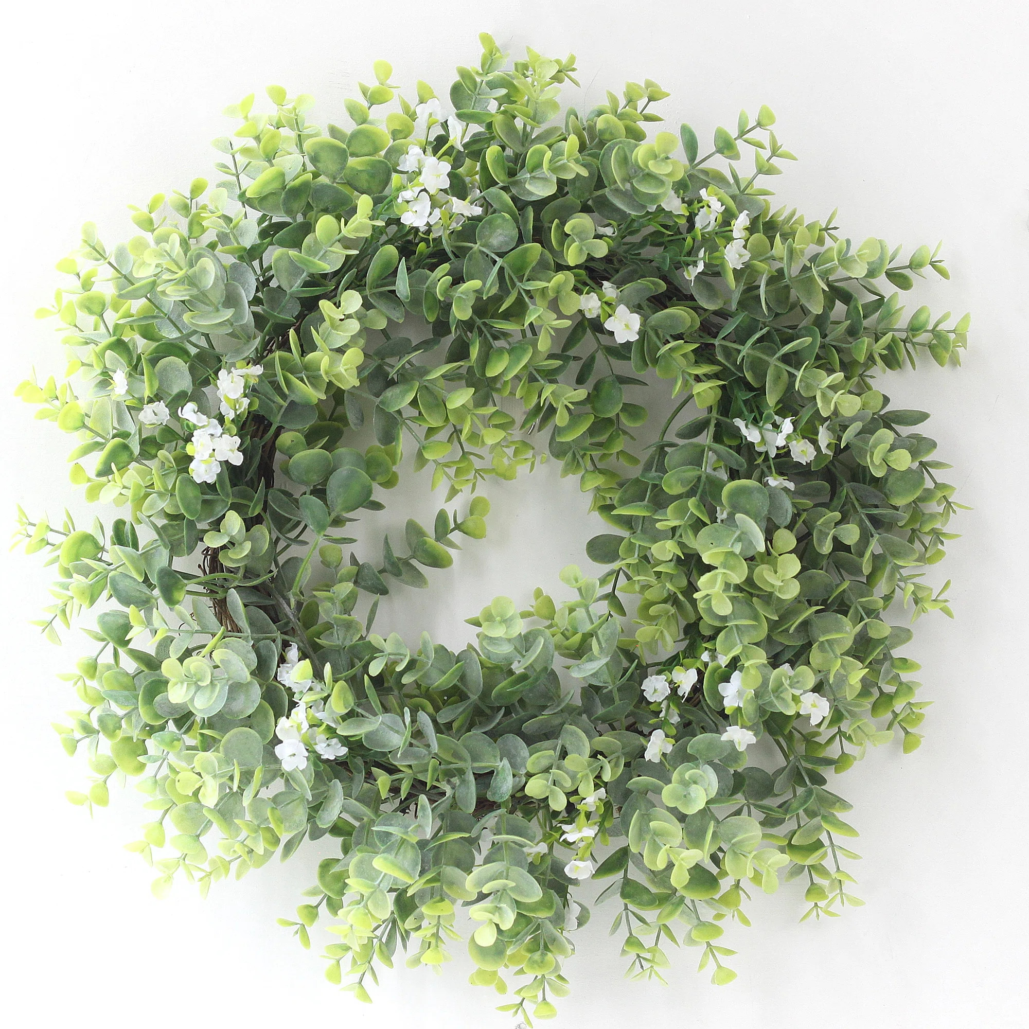 Ansuma 17" Green Handmade Faux Eucalyptus Polyester Wreath | Wayfair North America