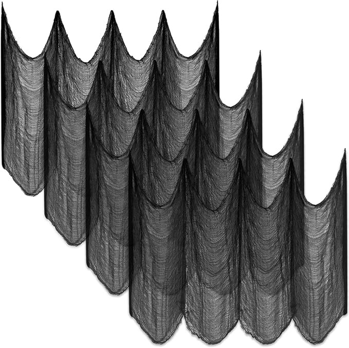 Halatool 4 PCS Halloween Creepy Cloth 30 X 90 in Black Spooky Cheesecloth Scary Hanging Gauze Dec... | Amazon (US)