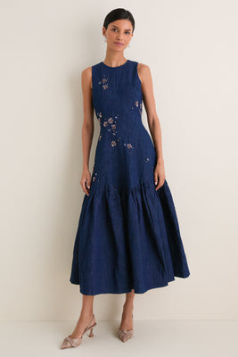 Denim Nira Embellished Midi Dress | Tuckernuck (US)