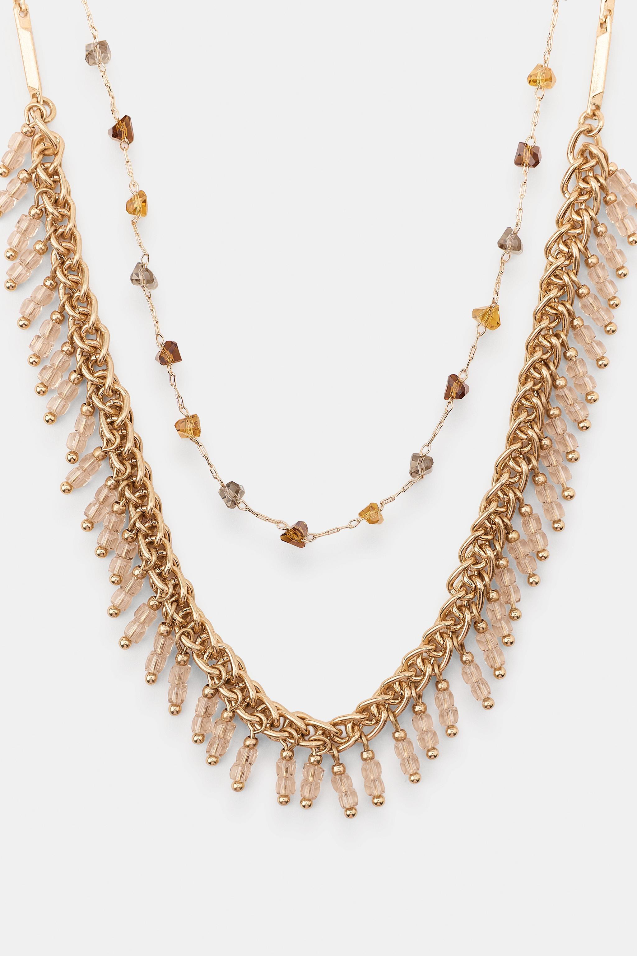 PACK OF 2 BEADED CHAIN NECKLACES | Zara Canada