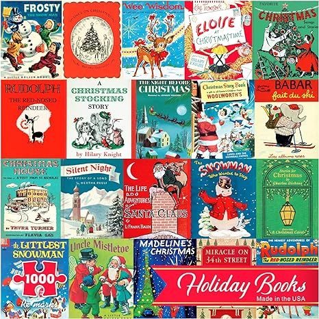 Re-marks Holiday Books Puzzle, Collage Puzzle for All Ages, 1000-Piece Christmas Puzzle | Amazon (US)