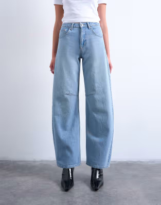 Topshop Barrel high rise jean in bleach | ASOS (Global)