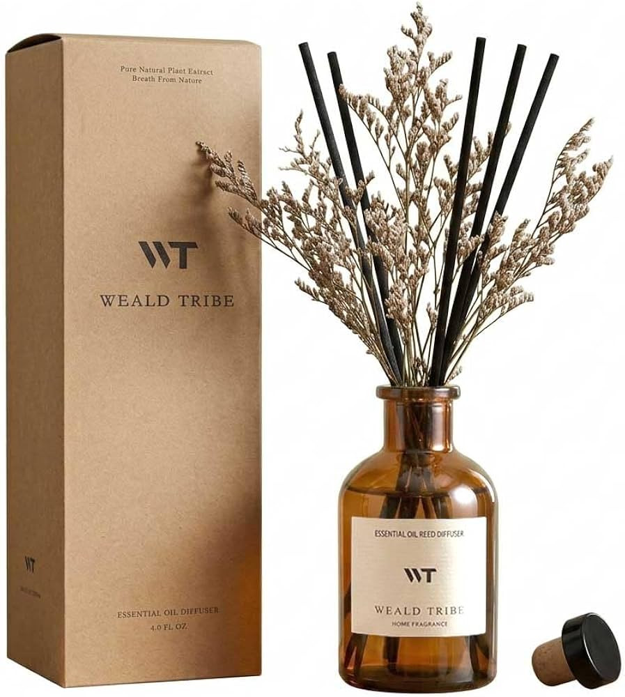 WEALD TRIBE Flower Reed Diffuser Set Vanilla Cinnamon Scent for Bathroom Air Fresheners | 4.0 fl ... | Amazon (US)