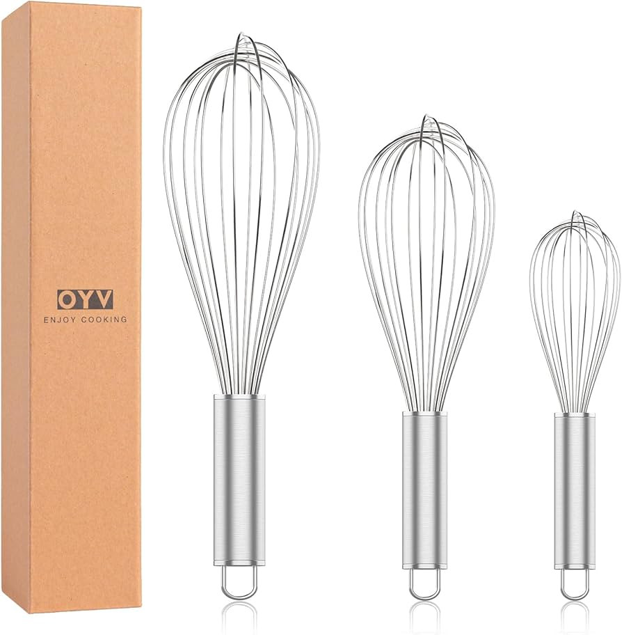 304 Stainless Steel Whisk Set, Dishwasher Safe Rustproof Metal Whisk, Professional Balloon Wire W... | Amazon (US)