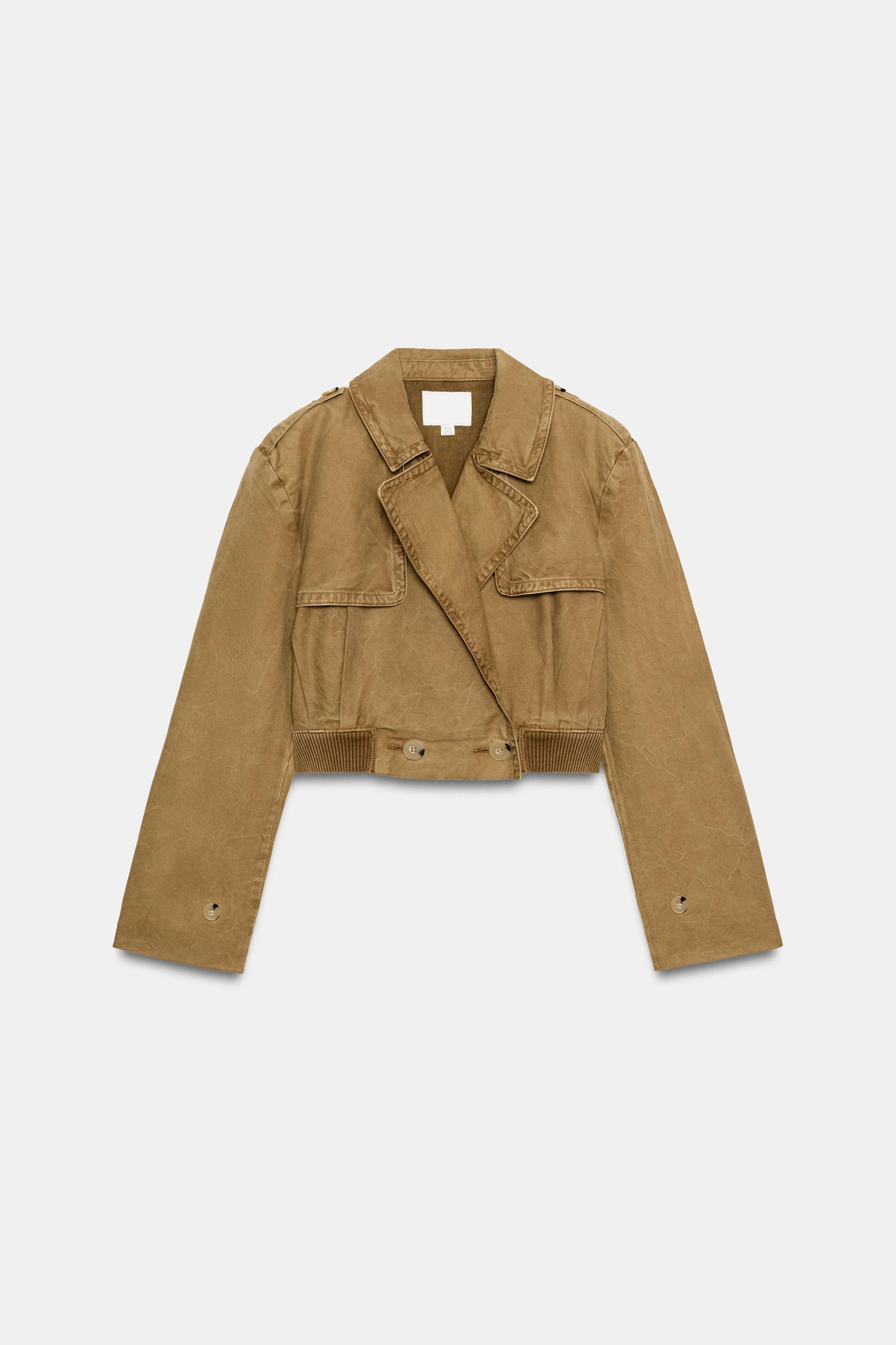 WASHED SHORT TRENCH COAT | Zara AU