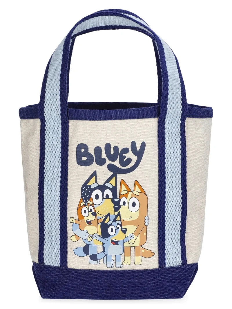 Bluey Kids' 8" Cotton Canvas Mini Tote Bag, Bluey | Walmart (US)