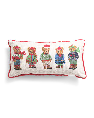 14x28 The Classic Christmas Teddy Decorative Pillow | TJ Maxx