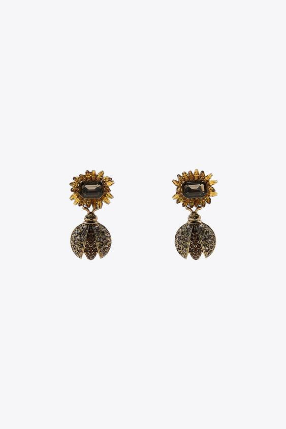 SUNFLOWER BEE JEWEL EARRINGS | Zara US