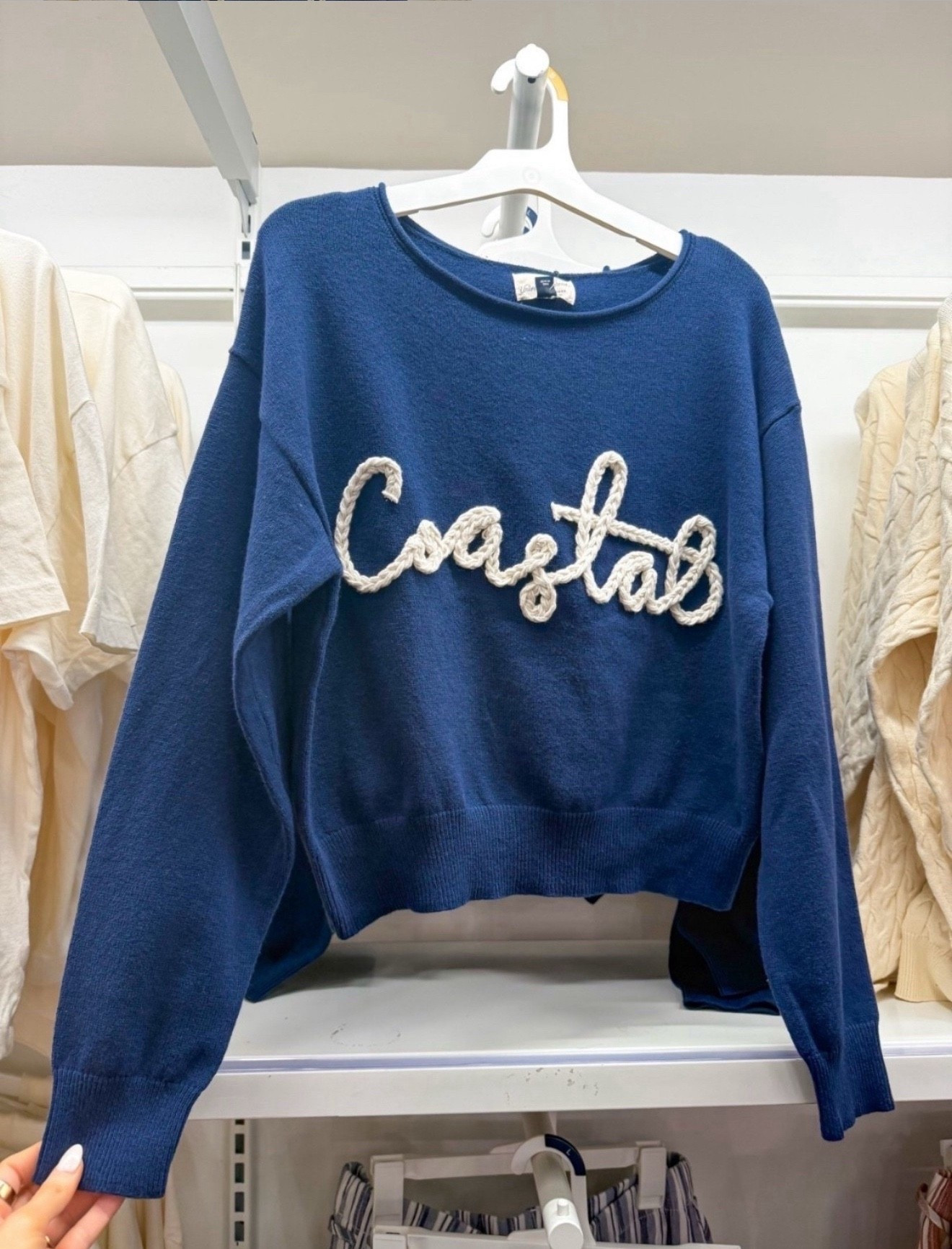Coastal sweater / beach sweater 

I bought this one and love!!! It’s so soft and lightweight! Looks expensive with the braided rope stitching for the font! 





Target style 
Target finds 
Casual outfit 
Coastal aesthetic 
Beach outfit 
Vacation outfit 
Spring sweater

#LTKSeasonal #LTKootd #LTKTravel