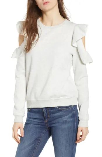 Women's Rebecca Minkoff Gracie Cold Shoulder Sweatshirt, Size Medium - Grey | Nordstrom