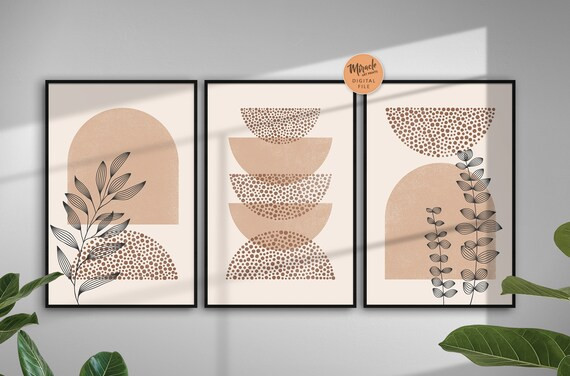 Abstract art set of 3 Mid century  modern art Gallery wall | Etsy | Etsy (US)