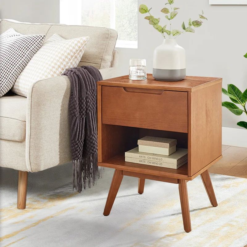 Solid Wood Nightstand/Bedside Table for Bedroom,End Table for Living Room with 1 Drawer | Wayfair North America