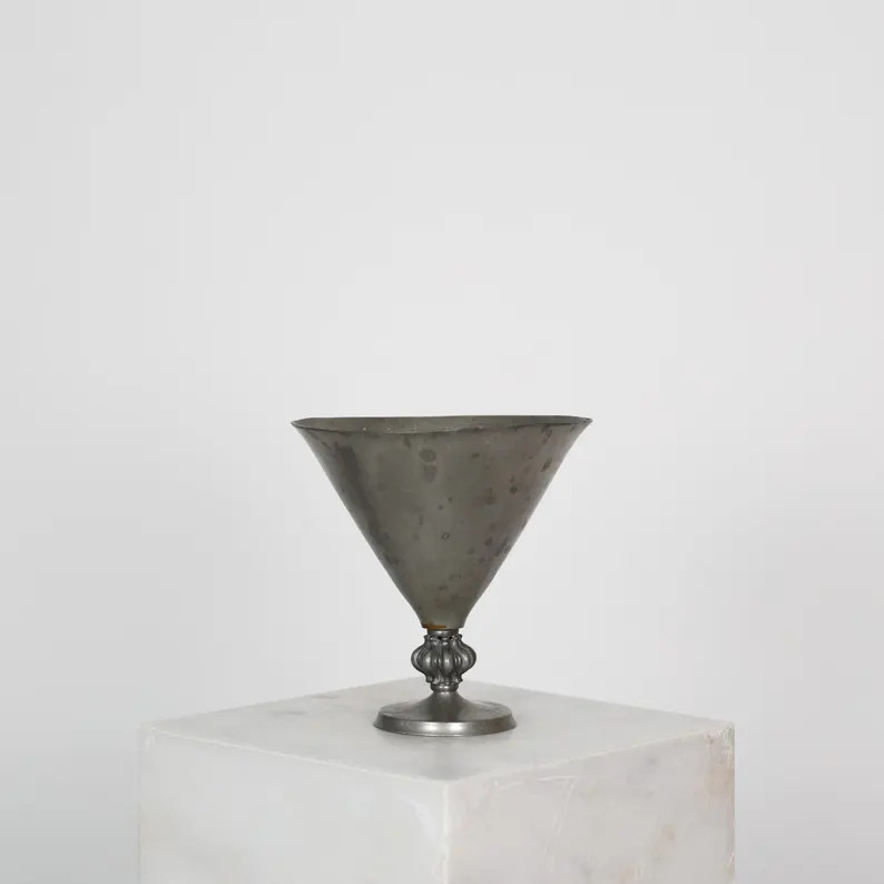 Pedestal Pewter Vase by Just Andersen | 1920s | Denmark | Etsy (US)