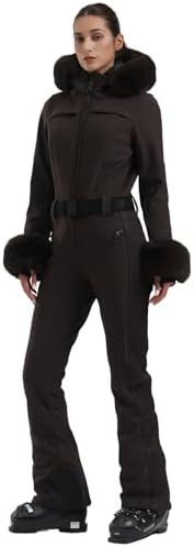 GSOU SNOW Ski Suit Womens One Piece Snowsuit Snowboard Jacket Slim Snow Jumpsuit Faux Fur Ski Out... | Amazon (US)