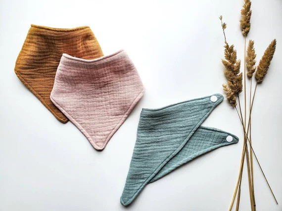 Organic Muslin Drool Bandana Bib  Gender Neutral Baby Shower | Etsy | Etsy (US)