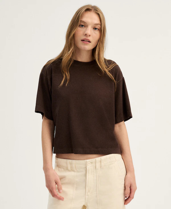 The Boxy Crop Tee in Allday Jersey | Madewell