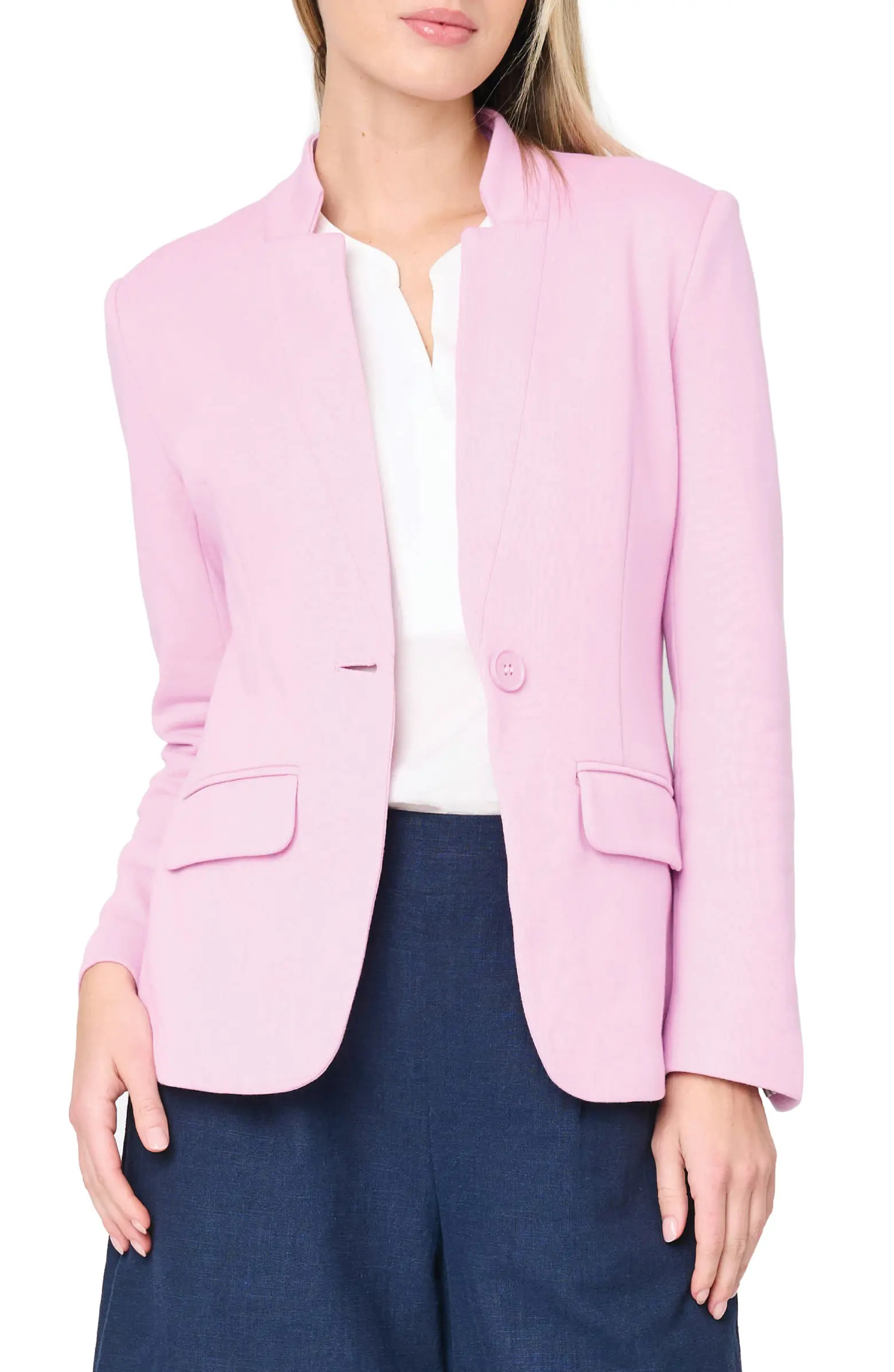 Inverted Notch Collar Cotton Blend Knit Blazer | Nordstrom