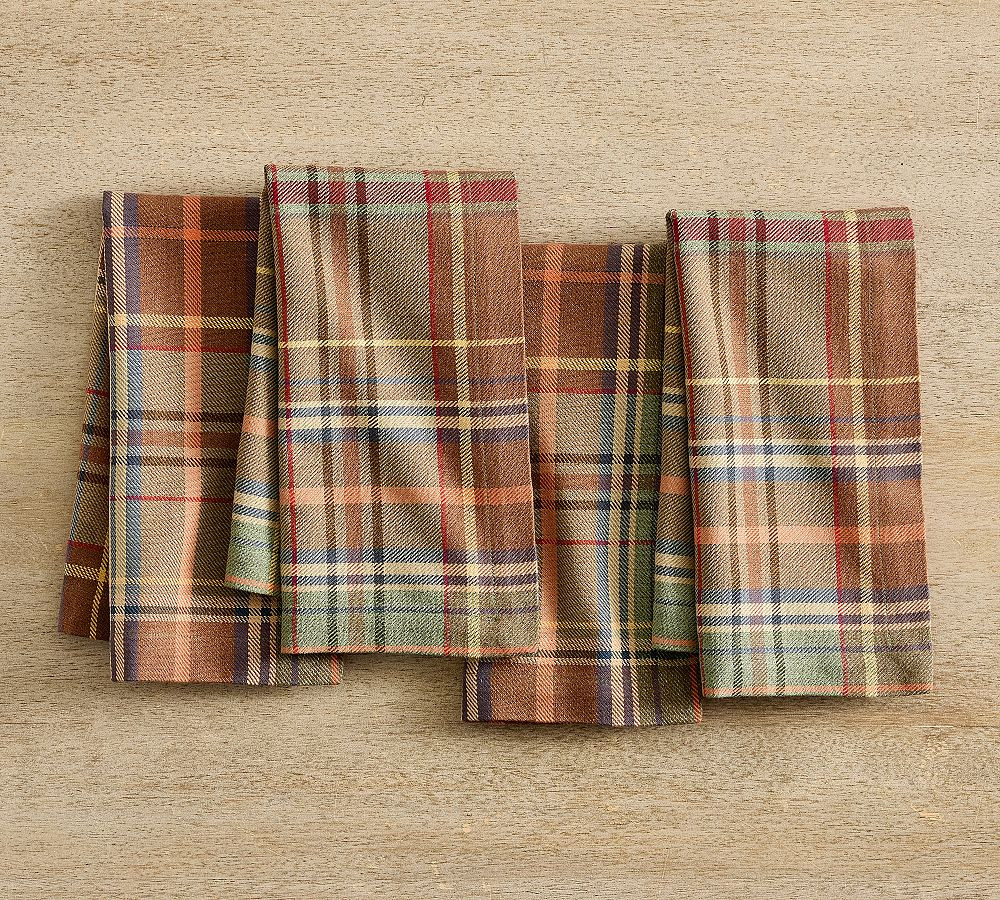 Woodrow Plaid Cotton Napkins - Set of 4 | Pottery Barn (US)