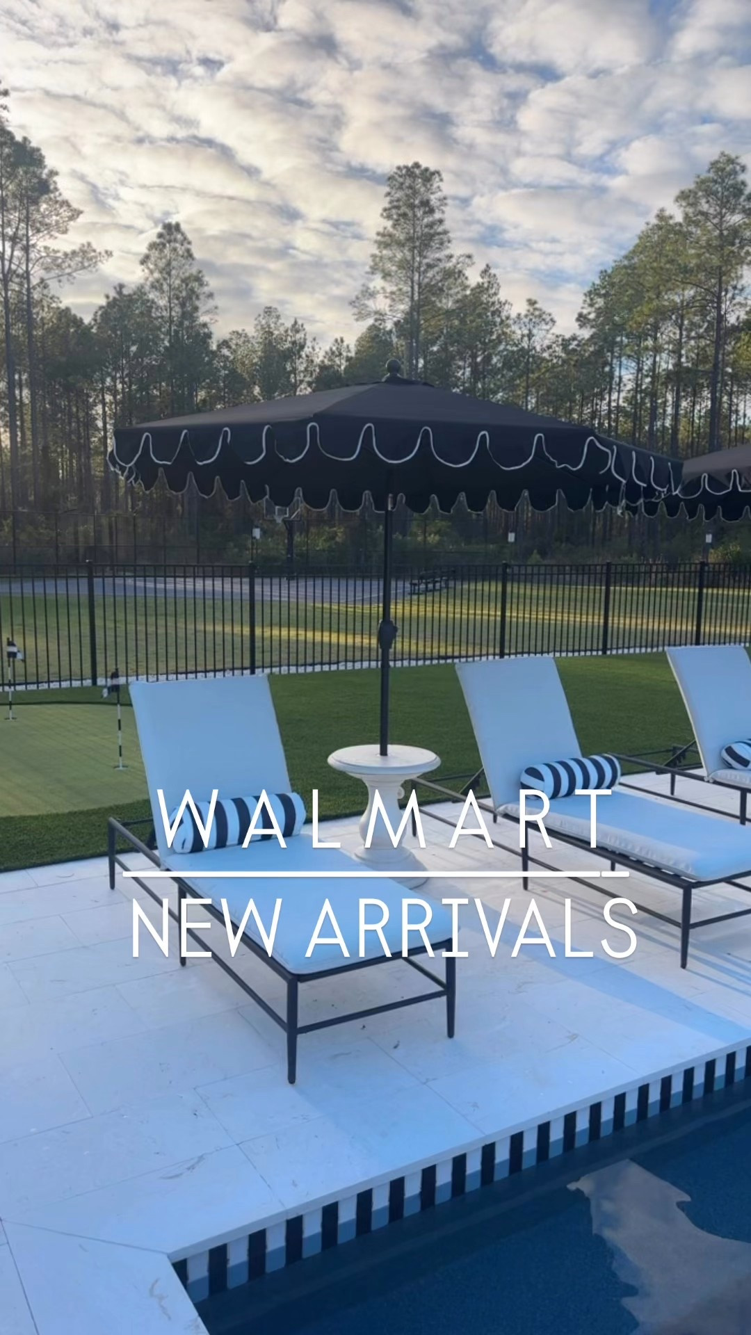 Our black scalloped umbrellas are such a steal! They are gorgeous and do not fade! Walmart Better Homes & Gardens, we also got new chaise lounge chairs, and linked those here for you as well.

#LTKHome #LTKSeasonal #LTKWatchNow