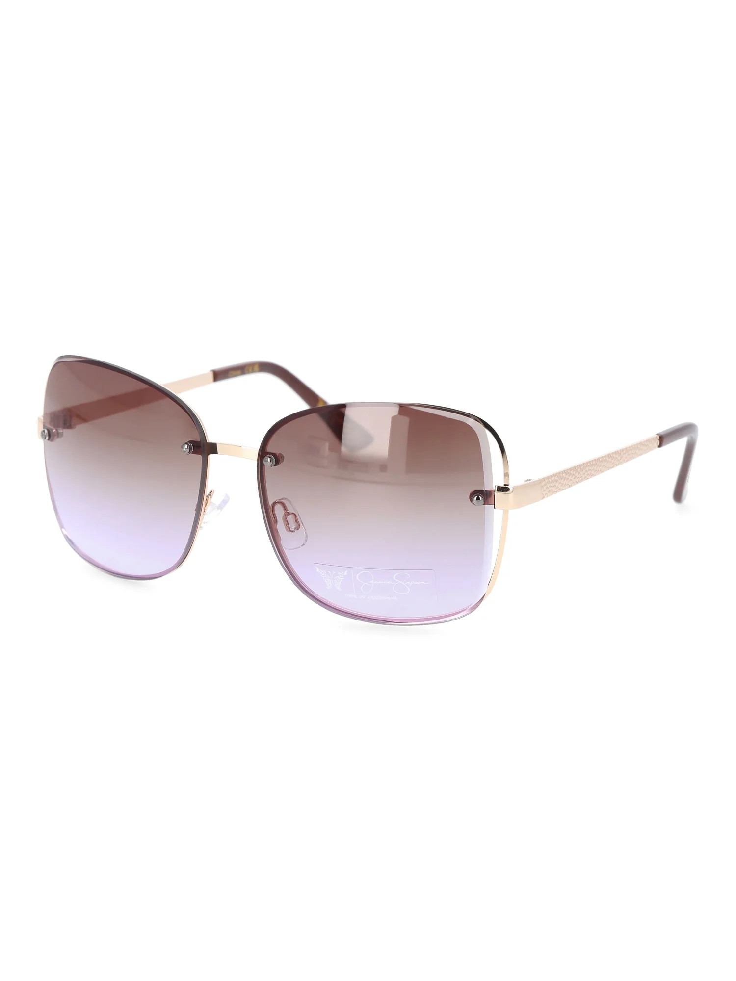 Jessica Simpson Women's Metal Square Vented Sunglasses, Gold-Tone | Walmart (US)