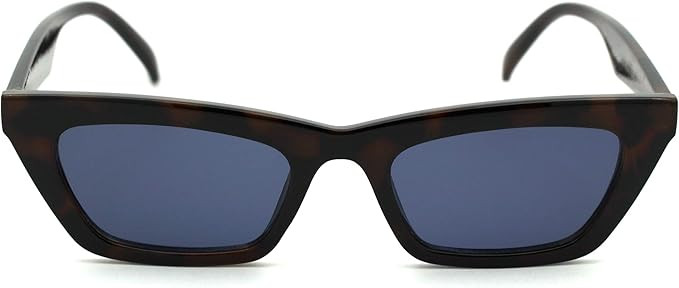Womens Mod Minimal Thick Plastic Cat Eye Sunglasses | Amazon (US)