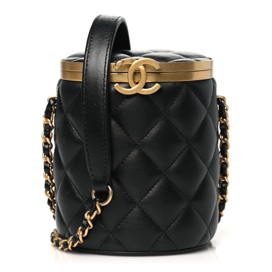 Lambskin Quilted Mini Crown Box Bag Black | FASHIONPHILE (US)