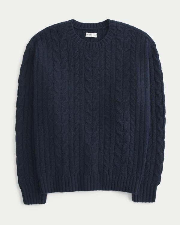 Hollister Comfy Cloud Cable-Knit Crew Sweater | Hollister (US)