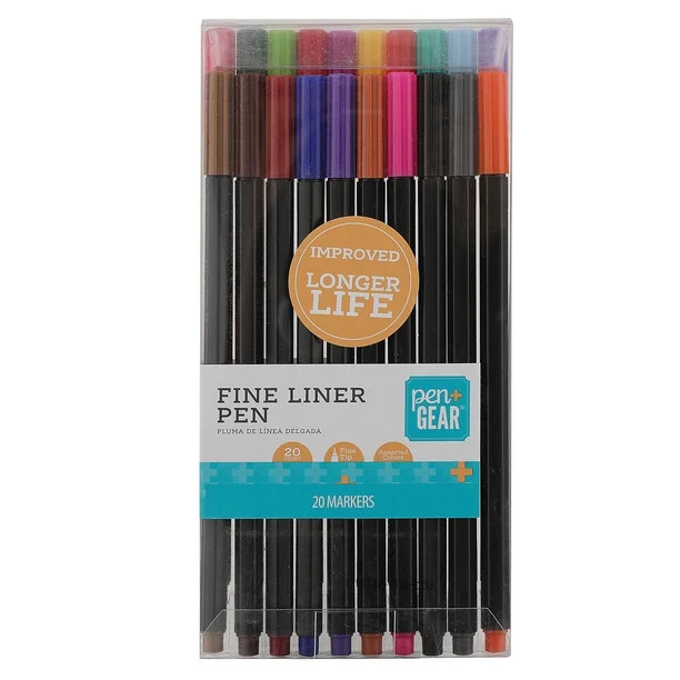Pen+Gear Fine Writer, 20 Count, Assorted Colors | Walmart (US)