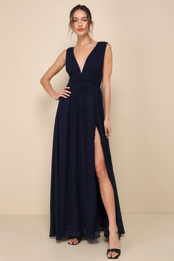 Heavenly Hues Navy Blue Maxi Dress | Lulus