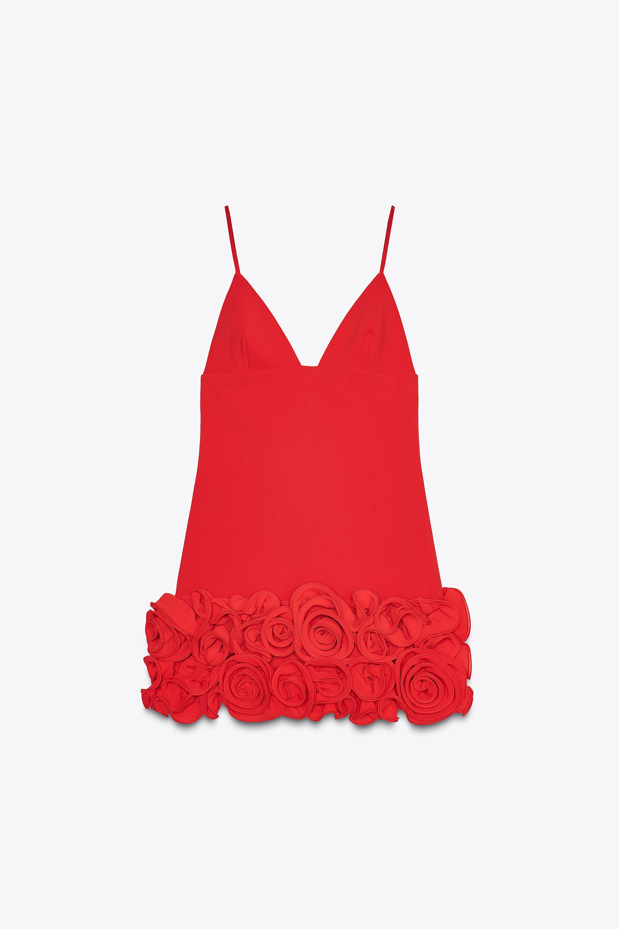 SHORT EMBOSSED FLORAL DRESS | Zara US