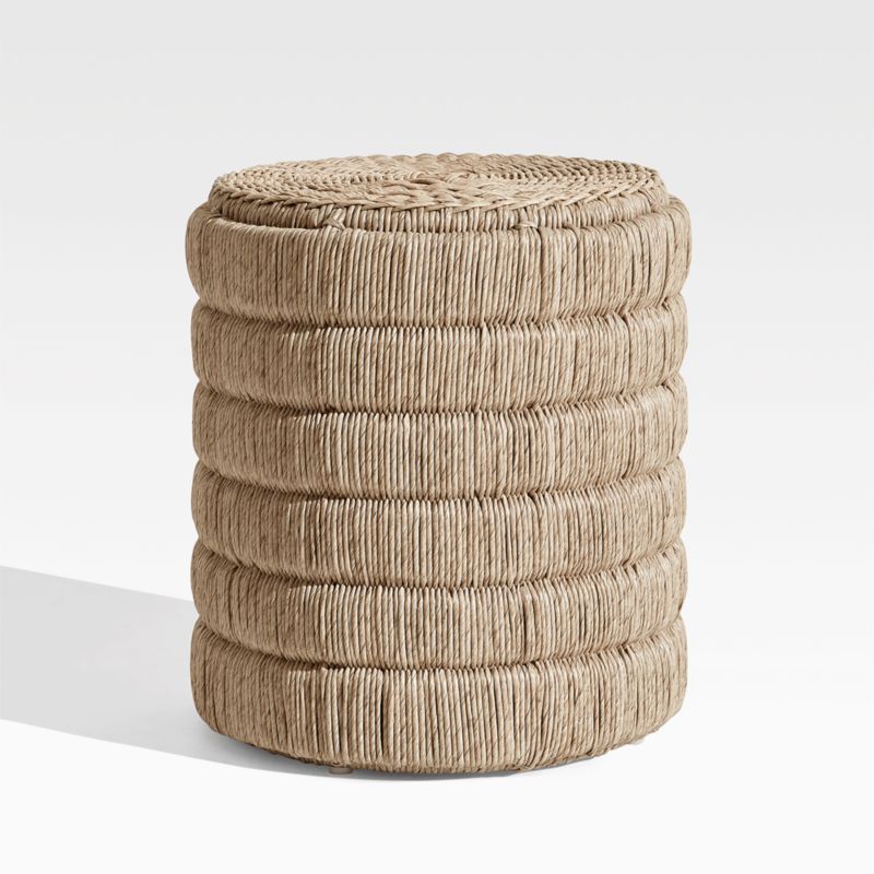 Madura Woven Outdoor End Table | Crate and Barrel | Crate & Barrel