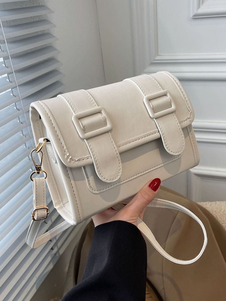 Mini Minimalist Buckle Decor Flap Square Bag | SHEIN