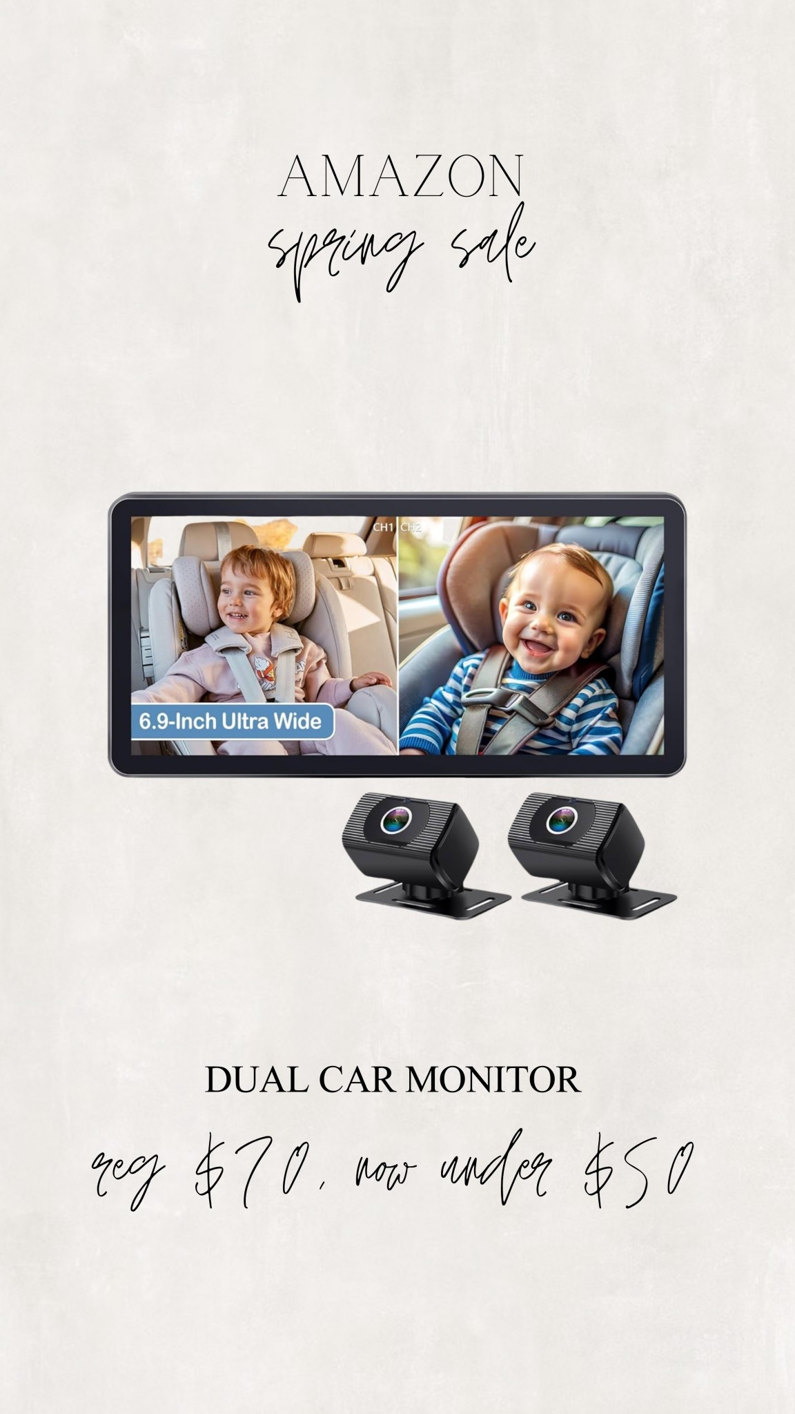 Amazon spring sale, baby car monitor, dual car monitor, two camera car monitor 

#LTKKids #LTKBaby #LTKSaleAlert