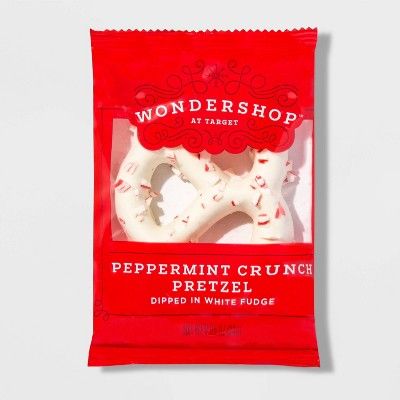 Peppermint Crunch White Fudge Dipped Pretzel - .85oz/1ct - Wondershop™ | Target