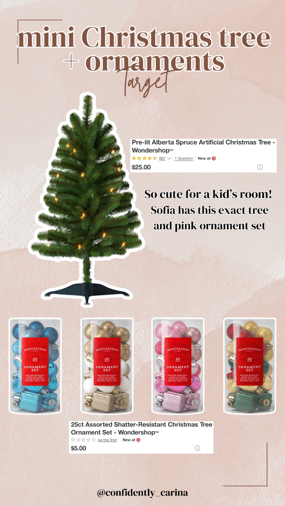 The mini Christmas trees and ornaments are back at Target! $30 for a tree plus the ornaments is so perfect for a kids room!

#LTKKids #LTKSeasonal #LTKHome