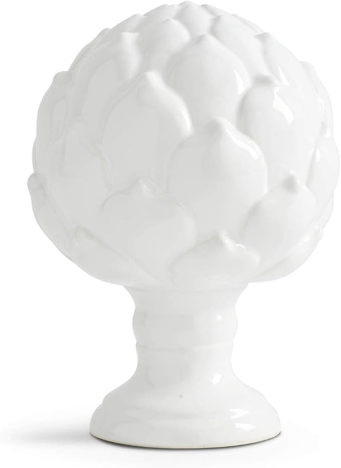 K&K Interiors 16158A-2 10 Inch White Ceramic Artichoke Finial | Amazon (US)