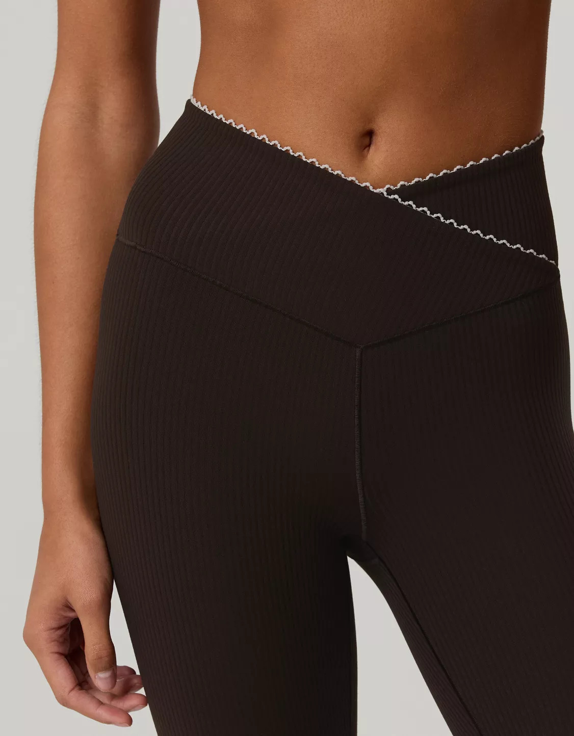 OFFLINE By Aerie Real Me XTRA Ribbed Picot Trim Crossover Legging | Aerie