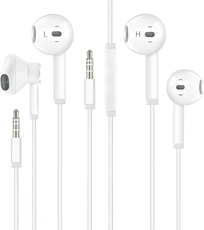 [2 Pack] Earbuds/Earphones, Wired Headphones, 3.5mm in-Ear Wired Earbuds with Built-in Microphone... | Amazon (US)