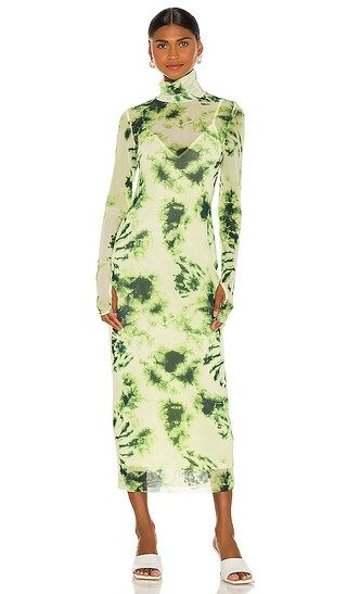 AFRM Shailene Midi Dress in Green. - size L (also in XS, S) | Revolve Clothing (Global)
