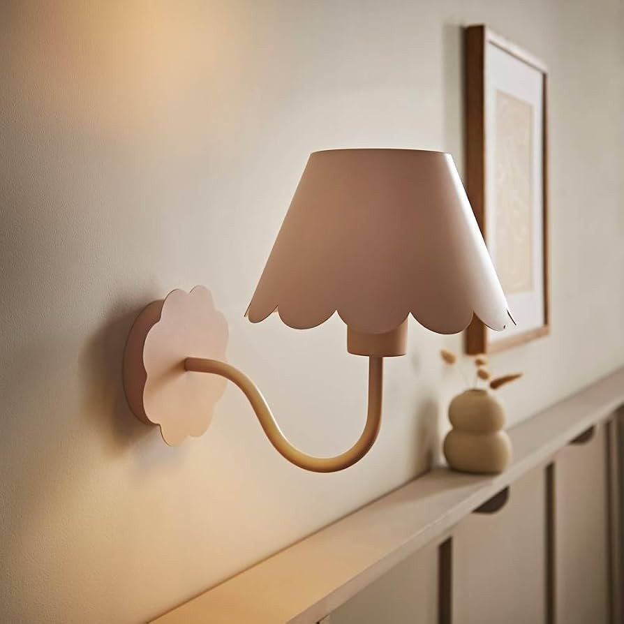 ValueLights | Hallie Pair of Pink Scallop Rechargeable Wall Lights | Wall Lights, Home D\u00e9cor... | Amazon (UK)