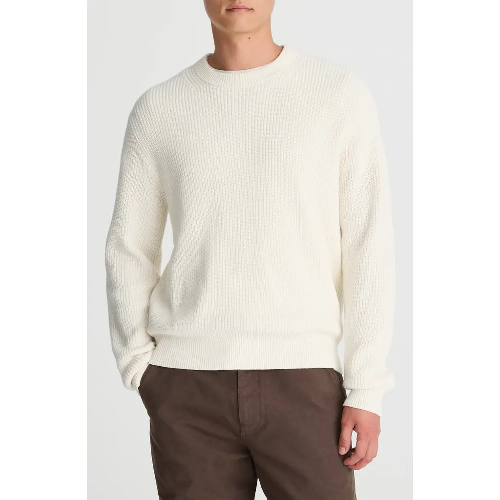 Madewell Shaker Stitch Cotton Sweater in Vintage Ivory at Nordstrom, Size Large | Nordstrom