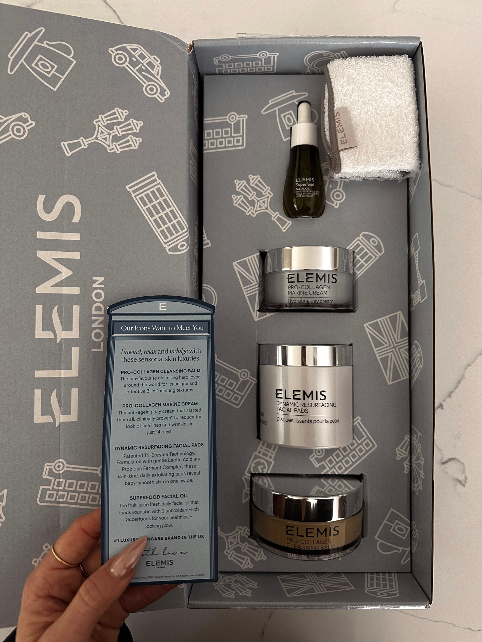 My fave skincare in a set. 
- The facial cleansing pads are a DREAM for getting makeup off and you can feel it “working” … also feels like you don’t need to moisturize after using but… 
- OBSESSED with the marine cream and can’t live without it in the Vegas desert 
- The Superfood Skin oil I use at night and it smells heavenly before bed 


#LTKbeauty #LTKunder100 #LTKFind