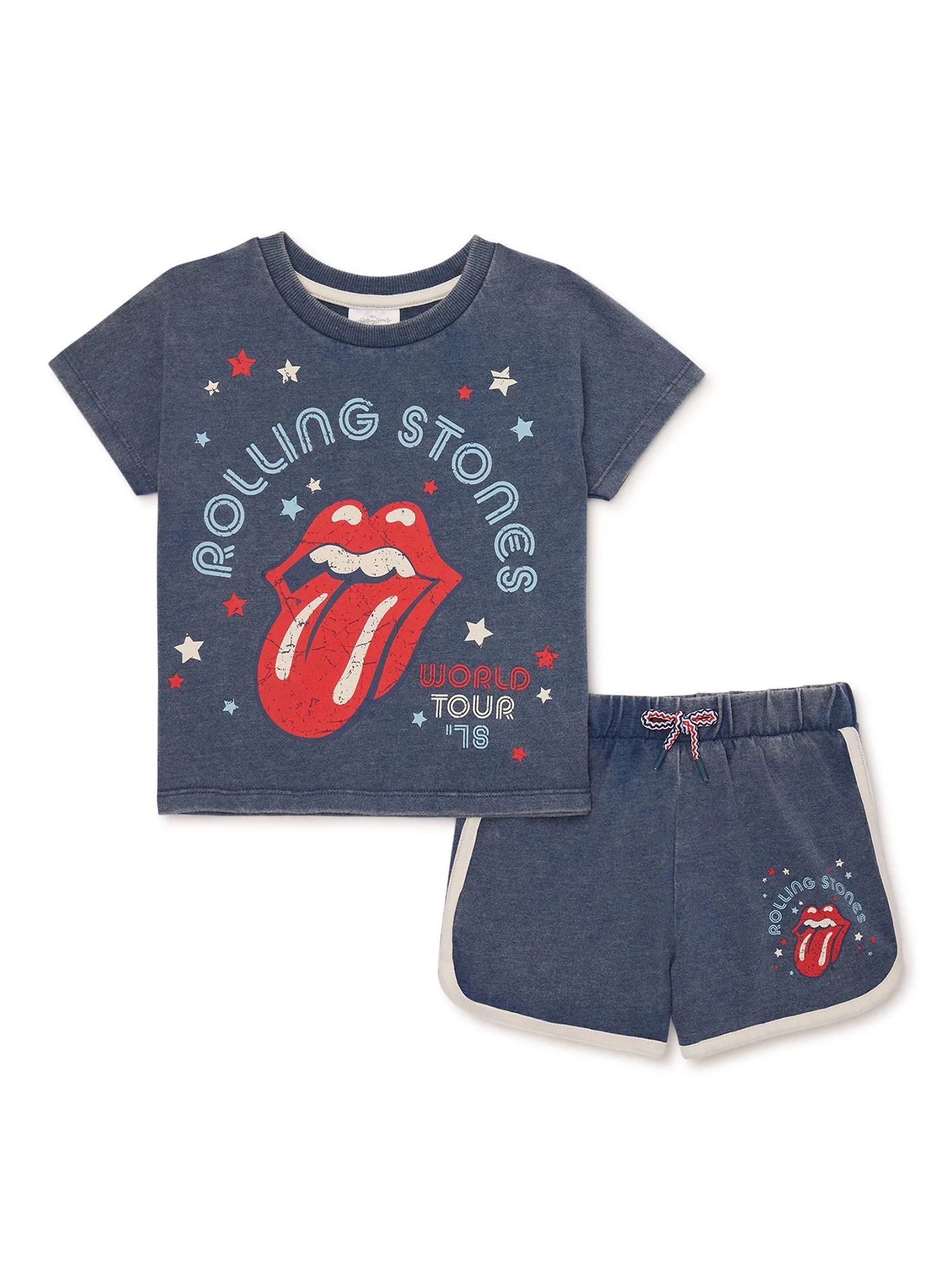 Rolling Stones Toddler Girls T-Shirt and Shorts Set, 2-Piece, Sizes 2T-5T | Walmart (US)