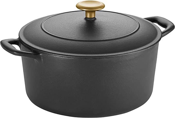 Tramontina Dutch Oven Cast Iron 5.5 Qt Matte Black with Gold Stainless Steel Knob, 80131/084DS | Amazon (US)