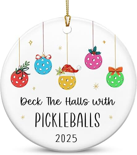 FLAGWIX Christmas Pickleball Gifts for Women Men - Ceramic Christmas Ornaments for Tree Decoratio... | Amazon (US)