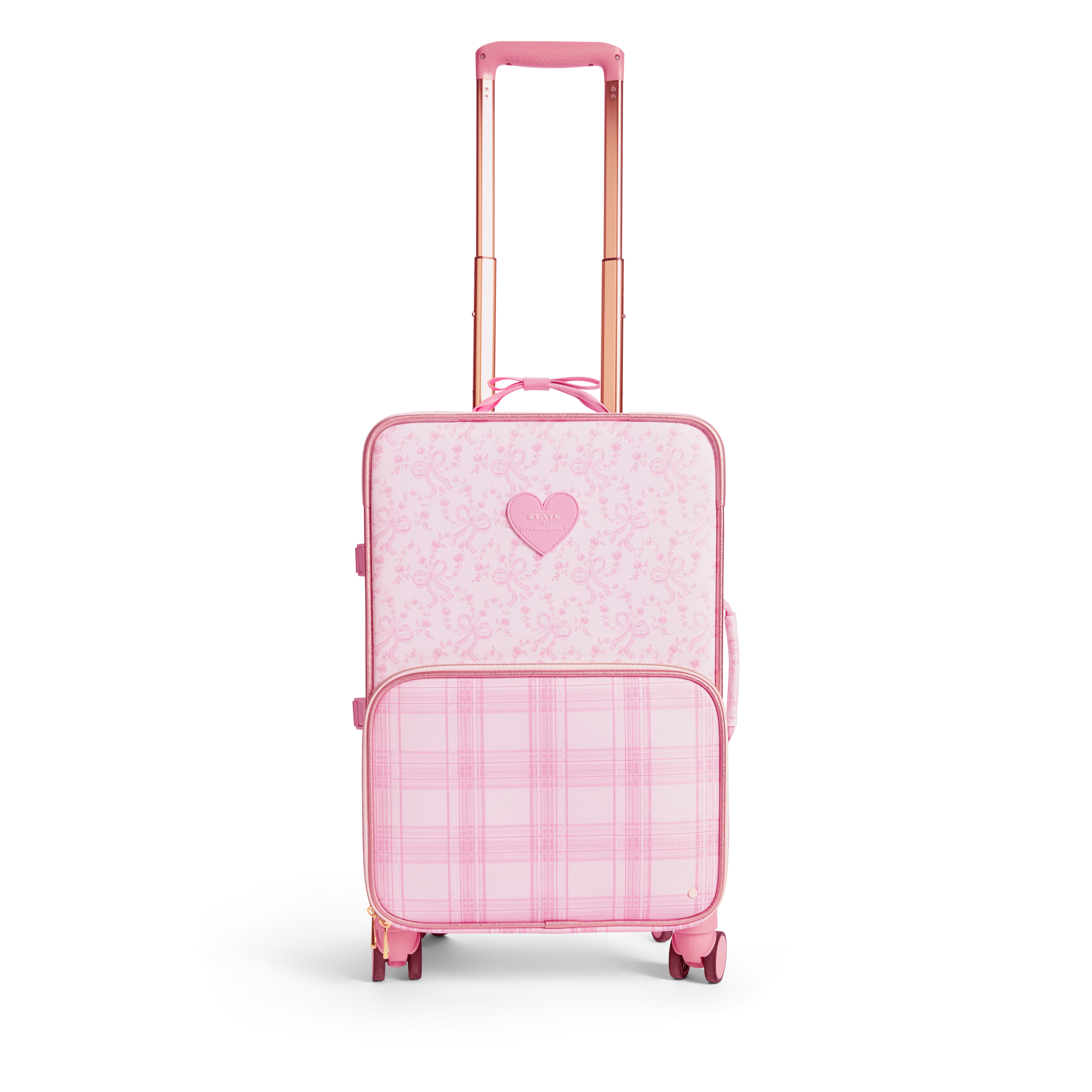 STATE Bags | STATE x LoveShack Fancy Logan Carry-On Suitcase Polyester Canvas Pink Vanilla | STATE Bags